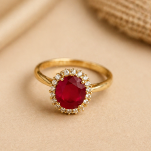 Scarlet Halo Elegance Ring