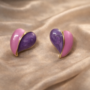 Blush Berry Heart Earrings