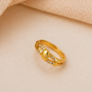 Golden Pearl Charm Ring