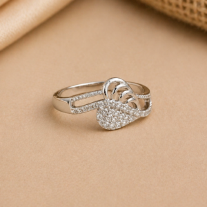 Silver Heart Charm Ring