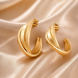 Golden Twist Luxe Hoops