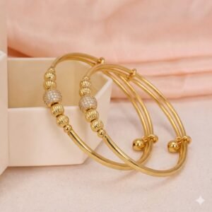 Golden Bead Charm Kada Set