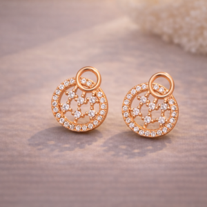 Celestial Circle Crystal Stud Earrings