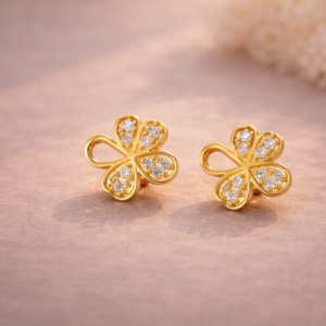 Golden Clover Spark Stud Earrings