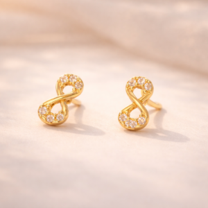 Golden Infinity Spark Stud Earrings