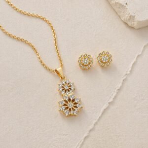 Floral Sparkle Pendant Set