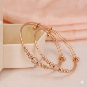 Rose Gold Spark Bead Kada Set