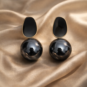 Midnight Pearl Drop Earrings