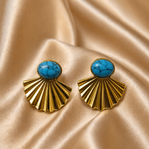 Turquoise Fan Glow Earrings