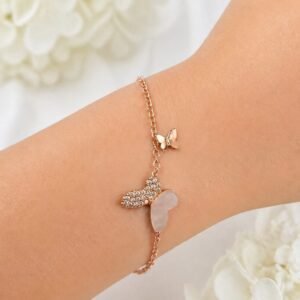 Rose Gold Butterfly Glow Bracelet