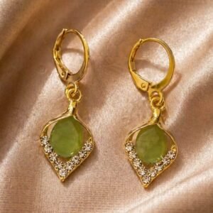 Olive Glow Drop Earrings