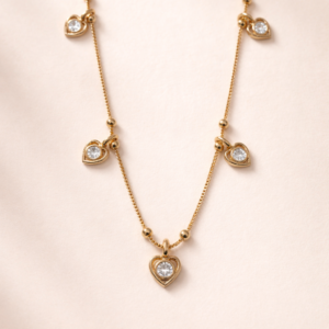 Sparkling Heart Charm Necklace