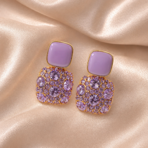 Lavender Crystal Luxe Drop Earrings