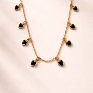 Midnight Heart Charm Necklace