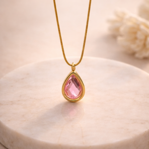 Blush Teardrop Elegance Pendant