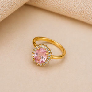 Blush Spark Halo Ring