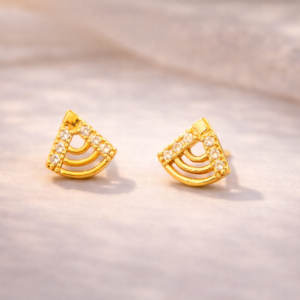 Golden Arc Spark Stud Earrings