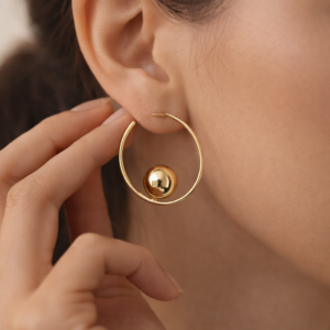 Golden Orbit Hoop Earrings