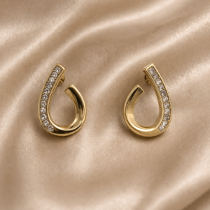 Golden Curve Spark Earrings